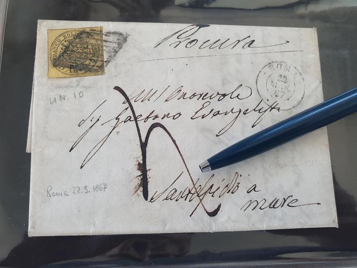 Italië 4 baj 1867 met interessante inhoud Procura, Postzegels en Munten, Postzegels | Europa | Italië, Ophalen of Verzenden