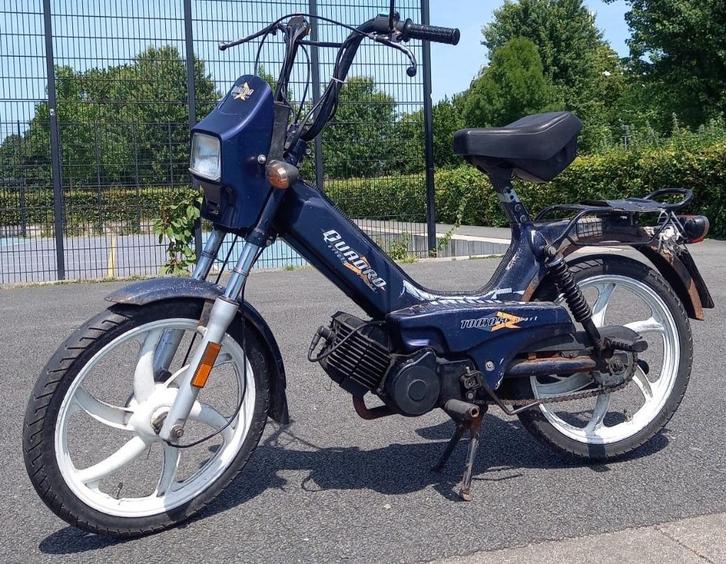 Tomos Quadro E-Start Brommer - Tomos Brommer - donkerblauw, Fietsen en Brommers, Brommers | Tomos, Gebruikt, Quadro, Ophalen