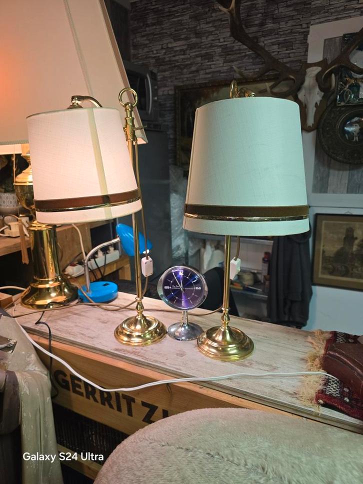 2 zeer mooie Schemerlampen van koper, Antiek en Kunst, Antiek | Lampen, Ophalen