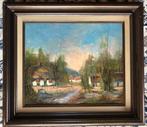 Schilderij P. Vosman / boerderij dorp gehucht buurtschap, Antiek en Kunst, Ophalen