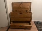 Oude houten dekenkist met lade, Antiek en Kunst, Ophalen