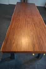 Boomstamtafel Hardhout - Binnen/Buiten Gebruik, Rustiek, 50 tot 100 cm, Zo goed als nieuw, 150 tot 200 cm