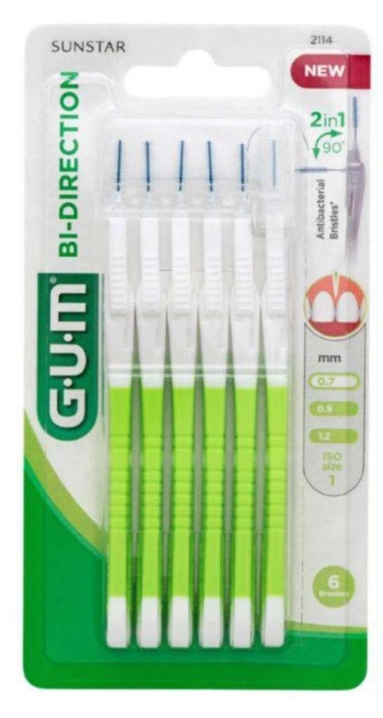GUM Bi-Direction 6 Stuks 0,7mm 2in1 Ragers, Sieraden, Tassen en Uiterlijk, Uiterlijk | Mondverzorging, Nieuw, Overige typen, Ophalen of Verzenden