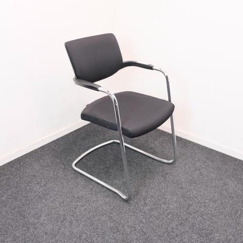 Interstuhl - Vergaderstoel - Zwart - Chroom - Slede, Huis en Inrichting, Stoelen, Nieuw, Vier, Zwart, Ophalen of Verzenden