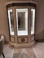 Hoogglans Meubels Vitrinekast+2Tafels + Ladekast met spiegel, Huis en Inrichting, Kasten | Vitrinekasten, Ophalen, Hoogglans, 100 tot 150 cm