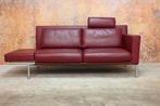 ZGANieuw! rode leren Walter Knoll Jason designbank verstelb, Walter Knoll, 100 tot 125 cm, Design, 150 tot 200 cm