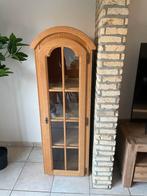 Eiken kast met glazen deur en planken (vitrinekast), Huis en Inrichting, Ophalen, Eikenhout, 50 tot 100 cm, 150 tot 200 cm