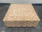 Rieten vierkante salontafel, Huis en Inrichting, Tafels | Salontafels, Ophalen, Gebruikt, 50 tot 100 cm, Vierkant