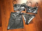Nieuw - Millesia 4-delige bikini pareo set - metallic zilver, Overige kleuren, Millesia, Nieuw, Ophalen of Verzenden