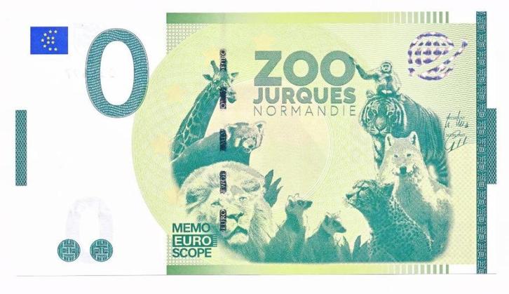 Frankrijk 0 euro ZOO Jurques Normandie 2022 Dialan sur Chaîn, Postzegels en Munten, Bankbiljetten | Europa | Eurobiljetten, Los biljet