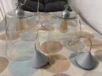 2 Grote glazen hanglampen, Huis en Inrichting, Lampen | Hanglampen, Ophalen of Verzenden, Gebruikt, Glas, Minder dan 50 cm