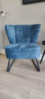 Petrol Fauteuil met Zachte Stof, Huis en Inrichting, Fauteuils, Ophalen, Minder dan 75 cm, Zo goed als nieuw, Metaal