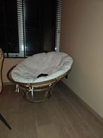 Bamboe groot ronde stoel met wit kussen, Antiek en Kunst, Ophalen