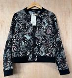 Q/S by S. Oliver jasje jack met bloemen - Maat 38 / M, Kleding | Dames, Maat 38/40 (M), Zwart, Nieuw, Ophalen of Verzenden