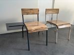 Kidsdepot stoelen schoolstoel wit en grijs in vintage style, Ophalen, Zo goed als nieuw