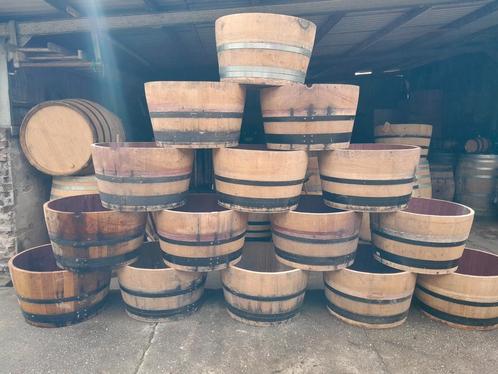 Eiken plantenbakken halve wijnvaten van 228ltr tot 500 ltr., Tuin en Terras, Bloembakken en Plantenbakken, Ophalen