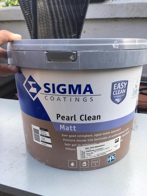 Sigma pearl clean Matt ral 9010 wit muurverf latex rein wit, Doe-het-zelf en Verbouw, Verf, Beits en Lak, Zo goed als nieuw, Verf