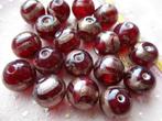 7029/ rood/gouden lampwork glaskralen, Ophalen of Verzenden, Nieuw, Kraal