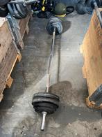 Technogym halter stang met schijven 35 kg gewichten, Ophalen, Halterset, Gebruikt, Technogym