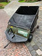 Bladveger/gazonveger met kiepbak voor zitmaaier, Tuin en Terras, Zitmaaiers, Gebruikt, Opvangbak, 90 tot 120 cm, Ophalen