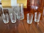 Drinkset 4 glazen plus karaf, Antiek en Kunst, Antiek | Glas en Kristal, Ophalen of Verzenden