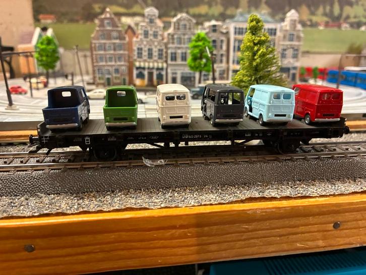 Marklin 45099 -01. Transporter met Gogomobils - Nieuwstaat, Hobby en Vrije tijd, Modeltreinen | H0, Zo goed als nieuw, Wagon, Wisselstroom