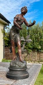 Beeld brons vrouw Musique, Charles Levy, Antiek en Kunst, Antiek | Koper en Brons, Ophalen of Verzenden, Brons