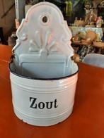 Brocante Vintage Emaille Zoutpot, Ophalen of Verzenden