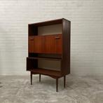 Vintage design boekenkast jaren 60 secretaire kast, Huis en Inrichting, Kasten | Vitrinekasten, Verzenden, Gebruikt, 25 tot 50 cm