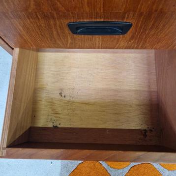 Strak vintage bureau teak fineer jaren 60 - afbeelding 11