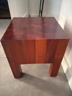 Vintage massieve houten bijzettafel, Minder dan 45 cm, Minder dan 55 cm, Ophalen of Verzenden, Zo goed als nieuw