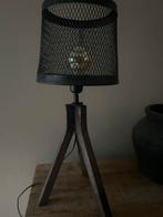 Industriële Tafellamp Hout/Metaal, Huis en Inrichting, Lampen | Tafellampen, Ophalen, Zo goed als nieuw, Hout, 50 tot 75 cm