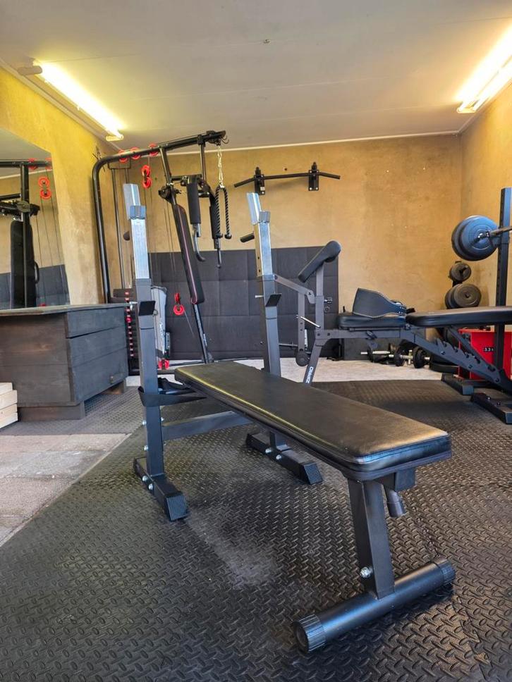 Verstelbare Halterbank Gorilla Sports, Sport en Fitness, Fitnessapparatuur, Zo goed als nieuw, Krachtstation, Borst, Metaal, Ophalen