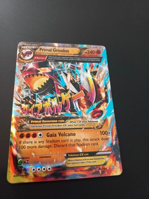 Primal groudon ex, Hobby en Vrije tijd, Verzamelkaartspellen | Pokémon, Zo goed als nieuw, Losse kaart, Foil, Ophalen of Verzenden