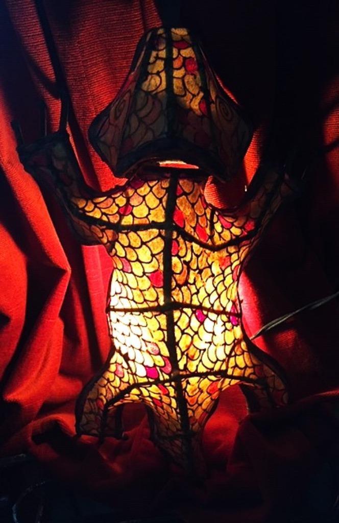 Lamp Wandlamp Hagedis Kameleon Glas in Lood Art Deco, Antiek en Kunst, Antiek | Lampen, Ophalen of Verzenden