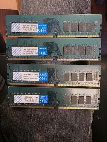 4X ddr4 8gb ram 2400mhz  beschikbaar voor biedingen