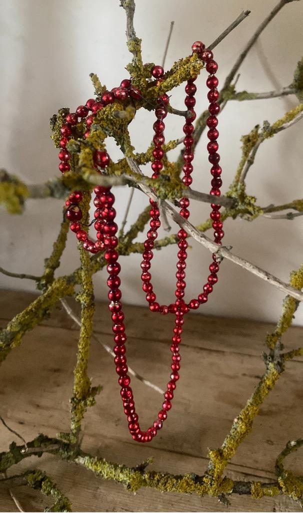 Glazen rode kerstslinger (no. 15), Diversen, Kerst, Ophalen of Verzenden