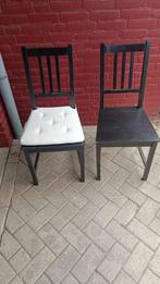 4x STEFAN stoel met 4x kussentje (Ikea, gebruikt), Ophalen, Zwart, Vier, Hout