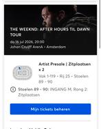 The weeknd | 1e ring | 16 juli | 2x tickets, Tickets en Kaartjes, Twee personen, Juli