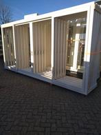 Hardhouten schuifpui met 2 schuifdeuren 4 vakken, Nieuw, Ophalen of Verzenden, Buitendeur, Schuifdeur