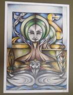 Schitterende gesigneerde tekening in kleur, Verzenden