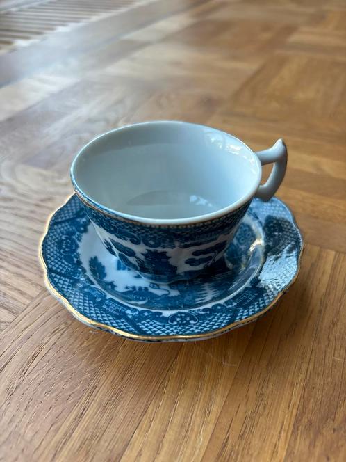 Vintage Kop en Schotel Setje Blauw Wit, Antiek en Kunst, Antiek | Porselein, Ophalen of Verzenden