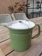 Laaks Brocante, melkkoker, groen, emaille, Ophalen of Verzenden