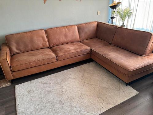 hoekbank mexico cognac ( echt leer), Huis en Inrichting, Banken | Complete zithoeken, Zo goed als nieuw, Leer, Ophalen
