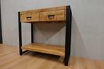 NIEUW Sidetable mango 100 en 120cm naturel en zwart, Huis en Inrichting, Ophalen, 100 tot 150 cm, Nieuw, Overige vormen