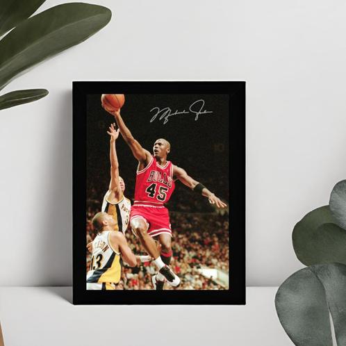 Michael Jordan gedrukte handtekening ingelijst Chicago Bulls, Sport en Fitness, Basketbal, Ophalen of Verzenden
