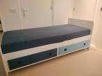 Jongens bed blauw met handige opberglades, Gebruikt, 85 tot 100 cm, Ophalen, Matras