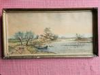 Landschap aan het water met boot – Anton Rutgers, Antiek en Kunst, Ophalen of Verzenden