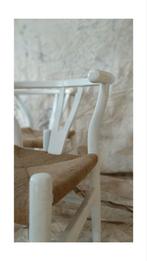 5 Wishbone stoelen, Hans Wegner inspired, Huis en Inrichting, Stoelen, Riet of Rotan, Gebruikt, Wit, Onbekend