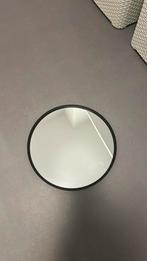 Zwarte ronde metalen spiegel, Huis en Inrichting, Woonaccessoires | Spiegels, Ophalen, Minder dan 50 cm, Rond, Zo goed als nieuw
